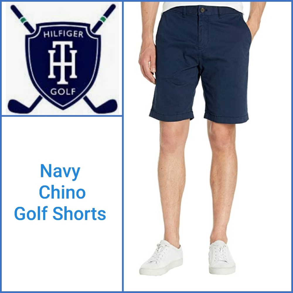 🆕️ Tommy Hilfiger Navy Golf Chino Shorts Size 34